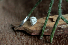 Hagebutten-Ring, Frontansicht: In Sterling Silber gegossen, bekommt die Hagebutte eine ganz besonders markante Oberfläche.